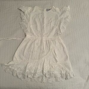 Princess Polly White Eyelet Ruffle Mini Dress